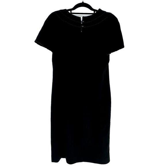 Nipon Boutique Womens Vintage Cocktail Dress Size 14 Black LBD Beaded Timeless - Picture 2 of 10